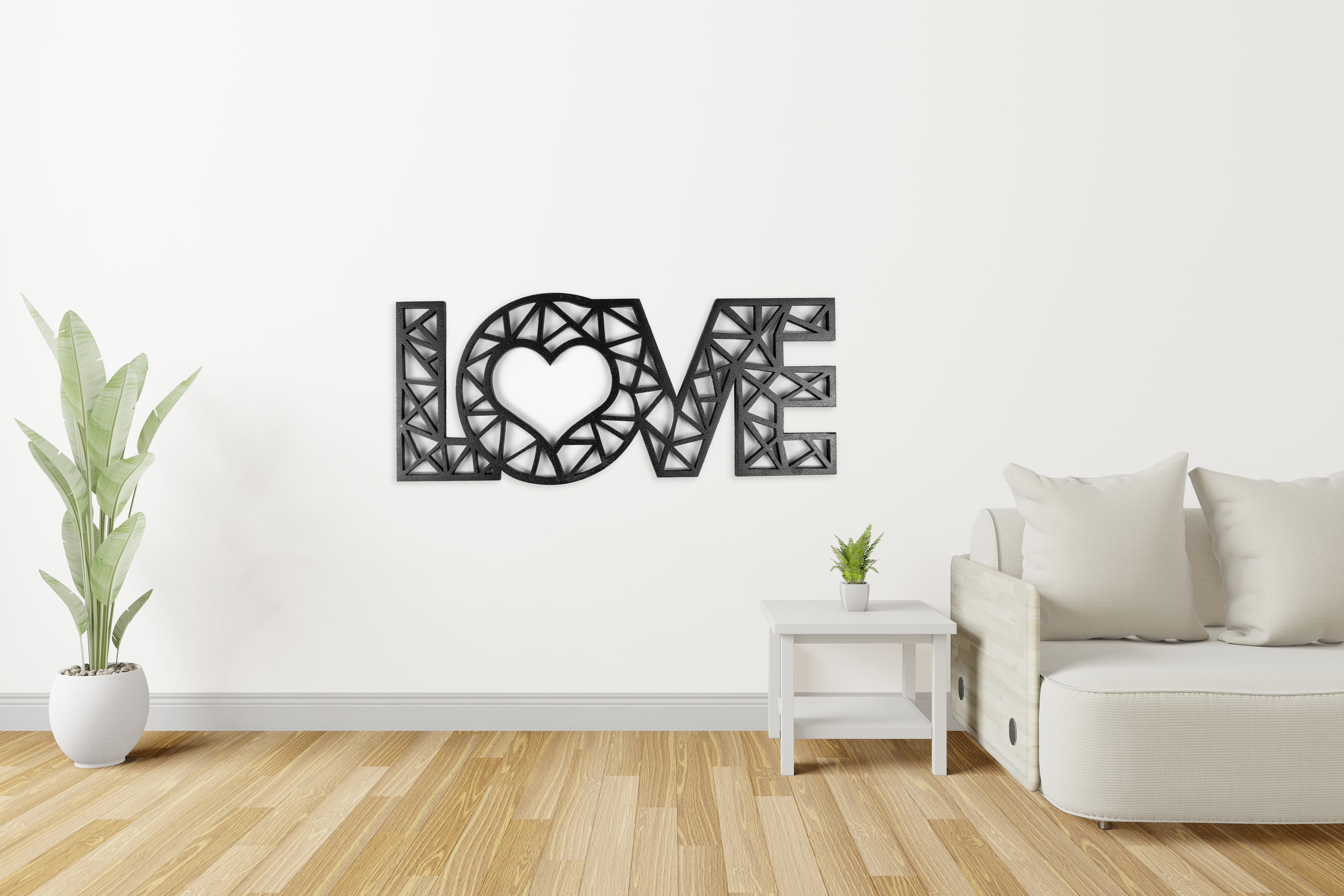 

Настенный декор, панно из дерева "LOVE" 75x45 см, Primax-art