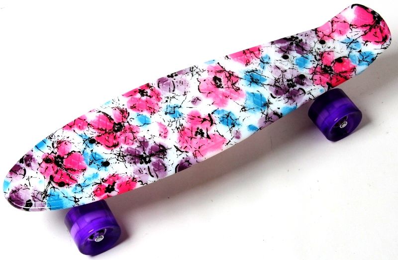 

Скейт Penny Board "Flowers chamomile" Светящиеся колеса