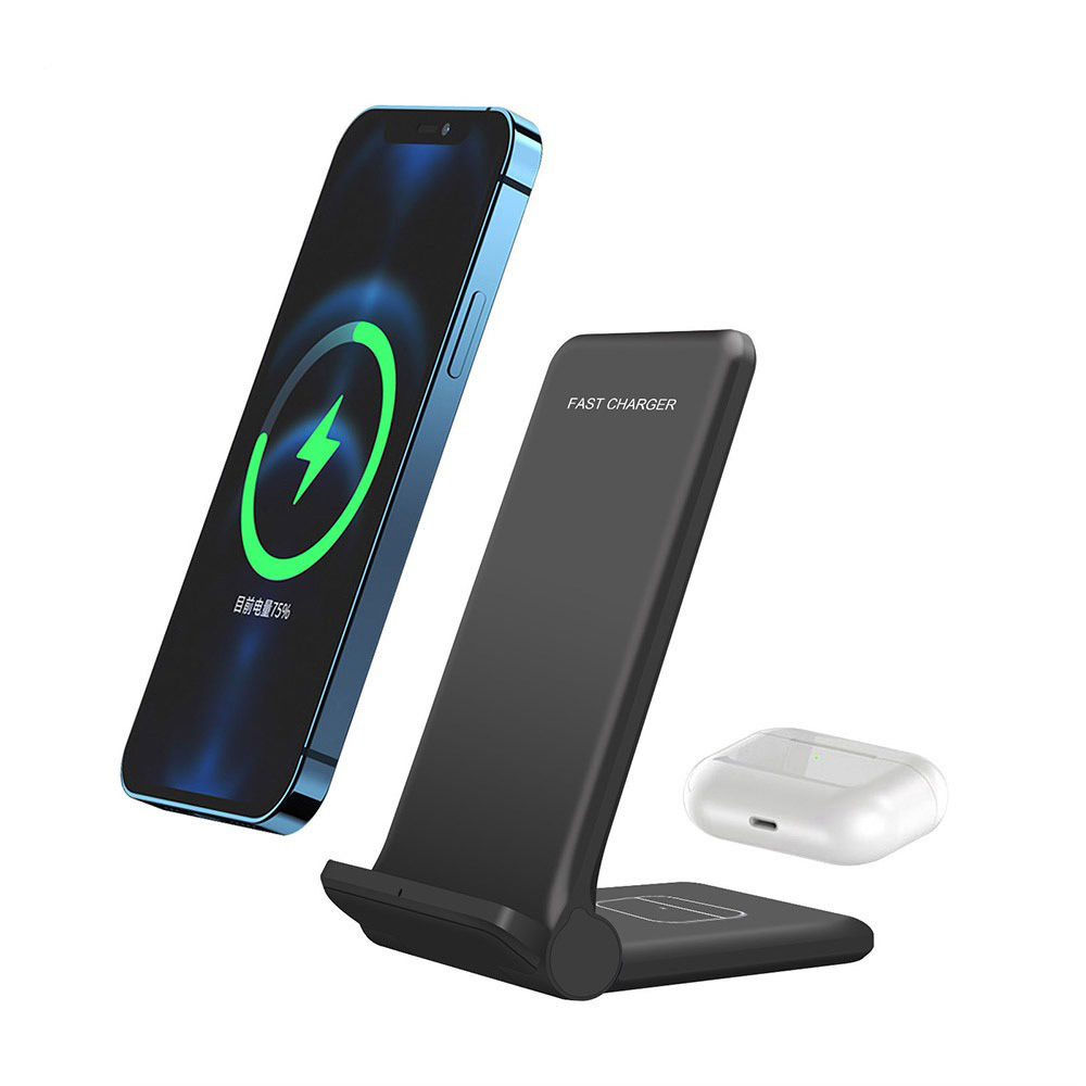 

Быстрая беспроводная зарядка 20W+5W 2в1 для телефона и наушников Apple/Huawei/Xiaomi/SUMSUNG и др. FDGAO B455 черная (FО-46437)