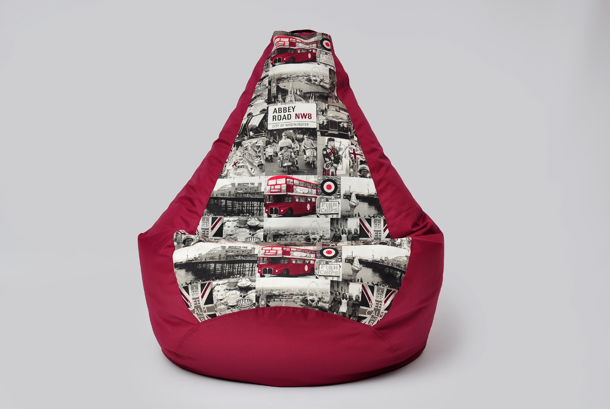 

Кресло-мешок Ecobag Груша комби 120/80 Бордовый