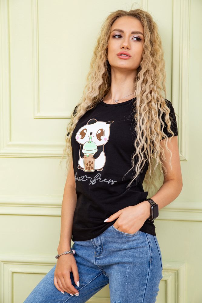 

Футболка женская цвет черный размер  FG_04168_05, Футболка женская цвет черный размер M FG_04168_05