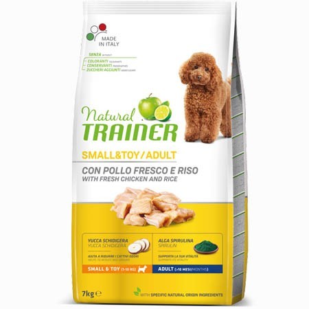 

Сухой корм Trainer Natural Super Premium Adult Mini Con Pollo Fresco, Riso & Aloe Vera для взрослых собак мелких пород 7 кг