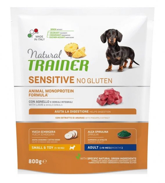 

Сухой корм Trainer Natural Dog Sensitive Adult для собак малых пород с ягненком 0,8 кг