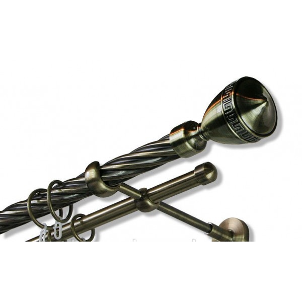 

Карниз Металлдеко металлический двухрядный Афины 19 и 16 мм бронзовая труба 1 метр 60 см