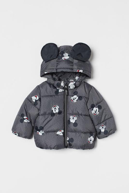 

Куртка детская H&M стеганая с микки 98 см, 2-3 года серая (hmkj0002)
