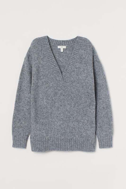 

Джемпер H&M оверсайз  серый, Джемпер H&M оверсайз S серый