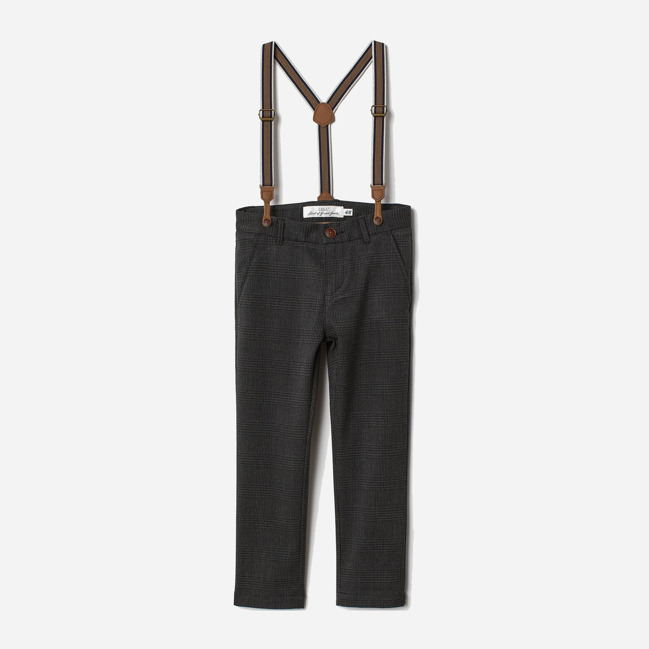 

Брюки с подтяжками H&M 1902-6657648 98 см Темно-серый