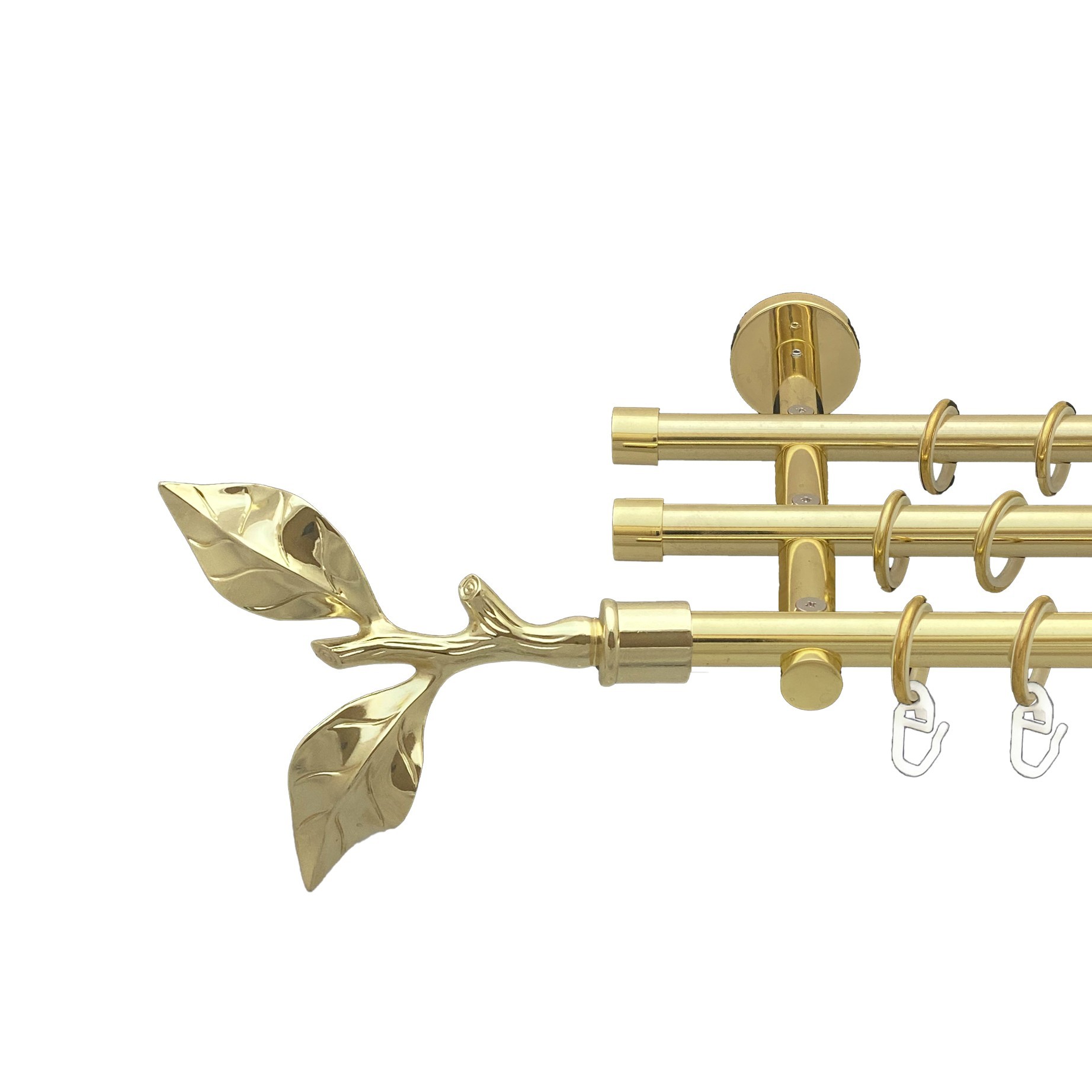 

Карниз Orvit Листок Троянди металевий трирядний циліндр 20 см гладка труба кільце металеве Золото 16\16\16 мм 300 см (00-00014690)