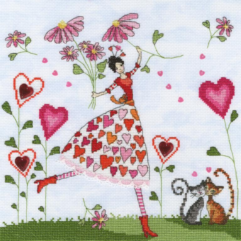 

Набор для вышивания крестом Miss Heart Мисс Сердце Bothy Threads
