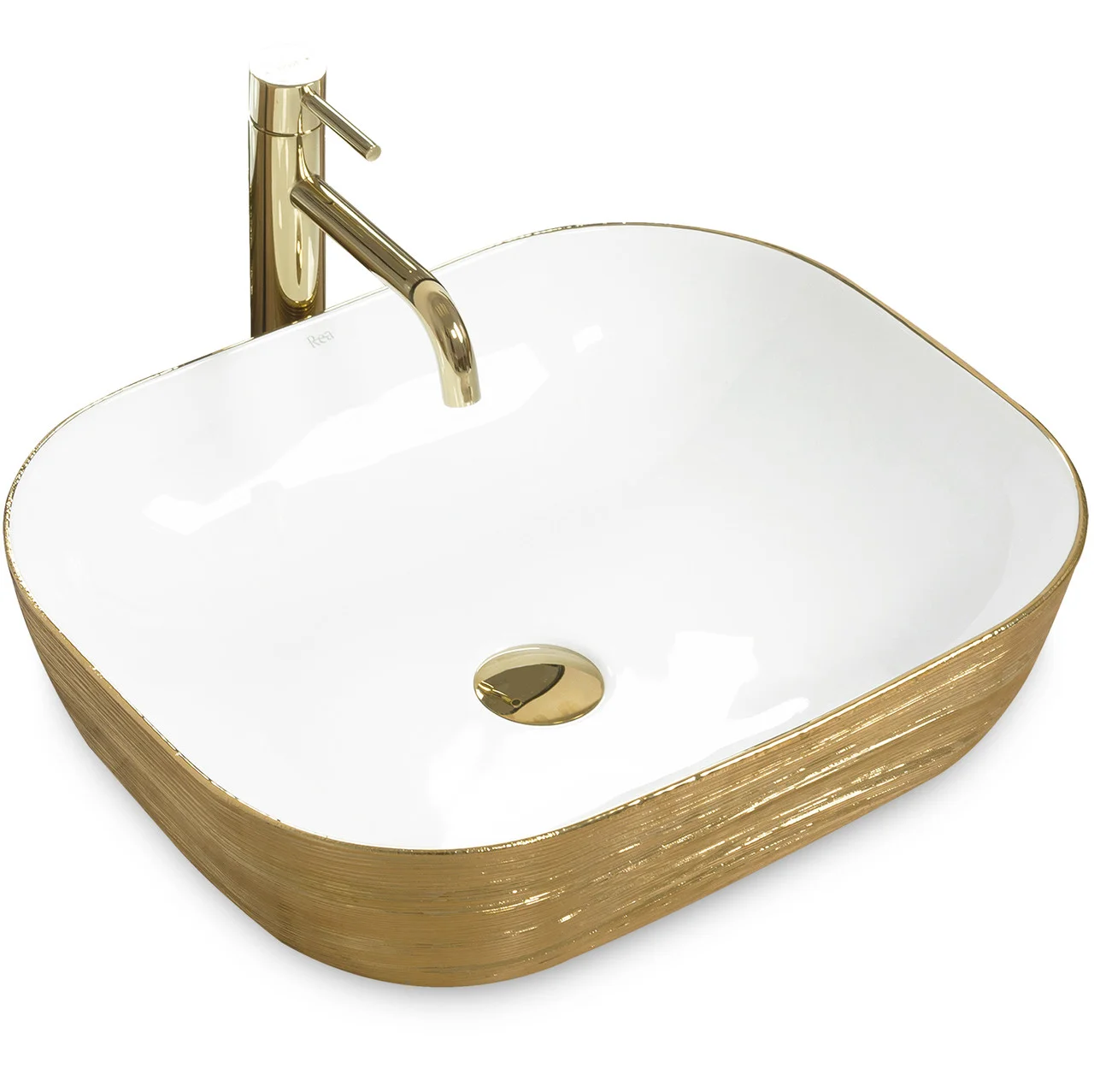 

Раковина Rea FLORIA GOLD/WHITE на стільницю REA-U0027