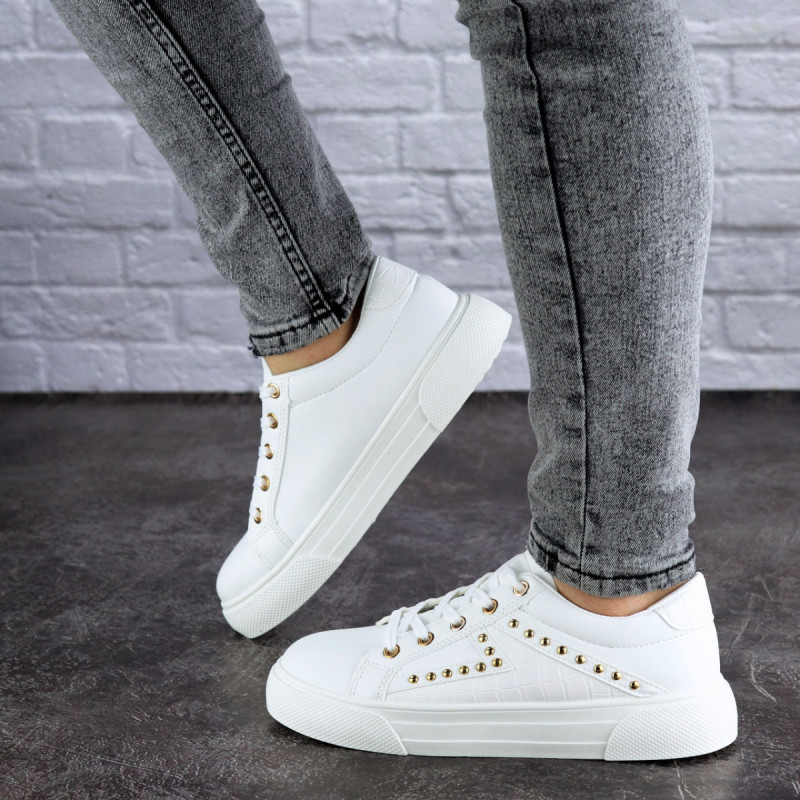 

Женские кроссовки кеды Shoes Oaky 40 (25 см) 1860 белые экокожа летние
