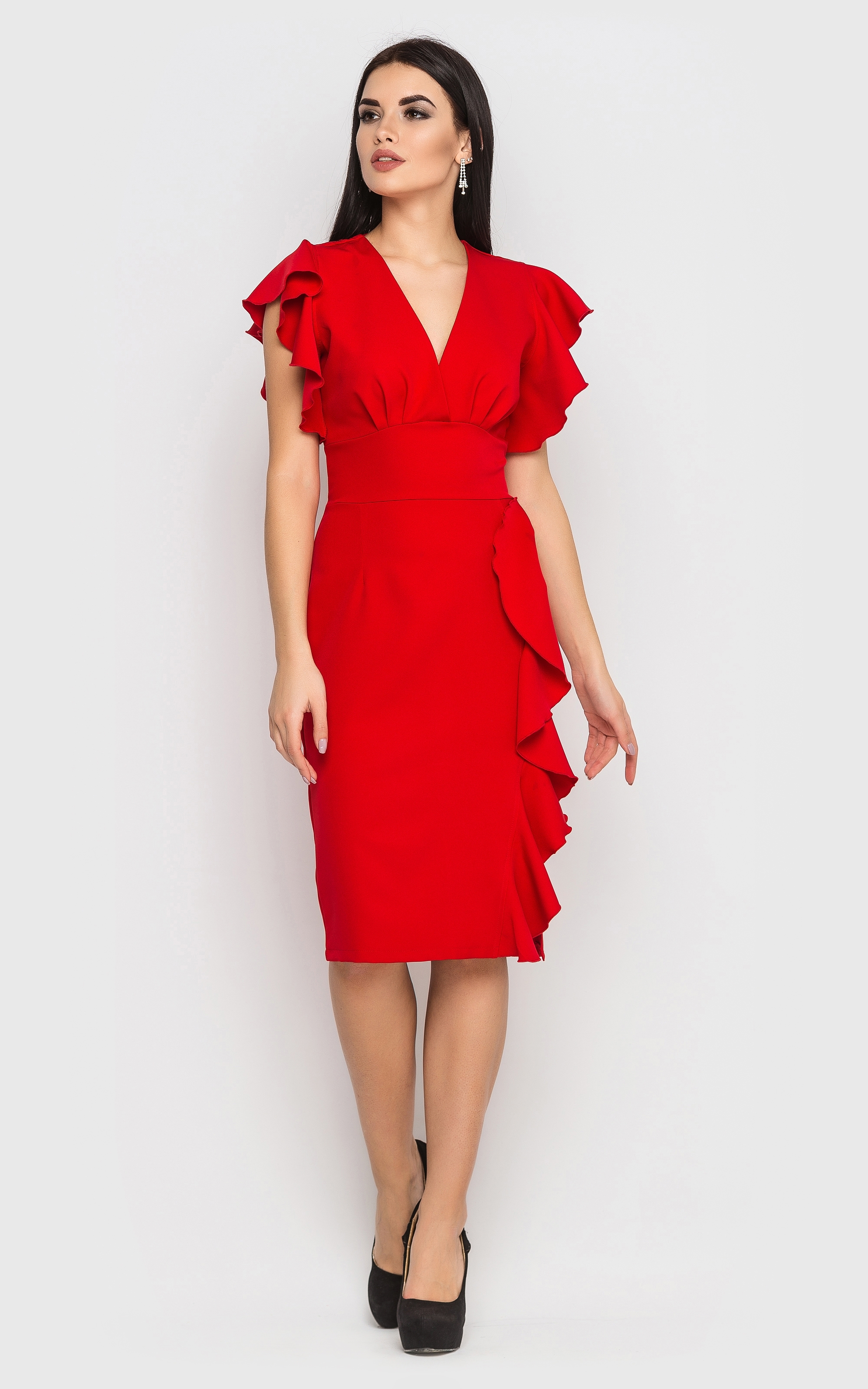 

Fashions • Платье с воланами Yvonne Fashions  красный (№3869, Fashions • Платье с воланами Yvonne Fashions M красный (№3869)