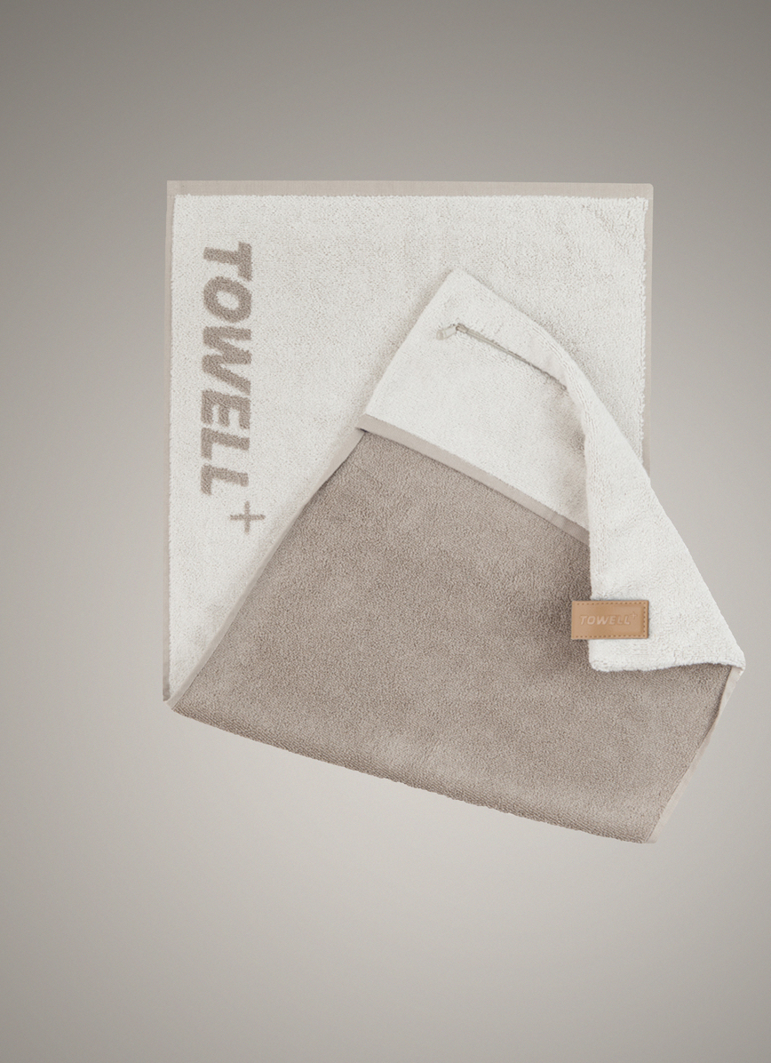 

Многофункциональное спортивное полотенце TOWELL+ 90х40 Бело-Коричневое