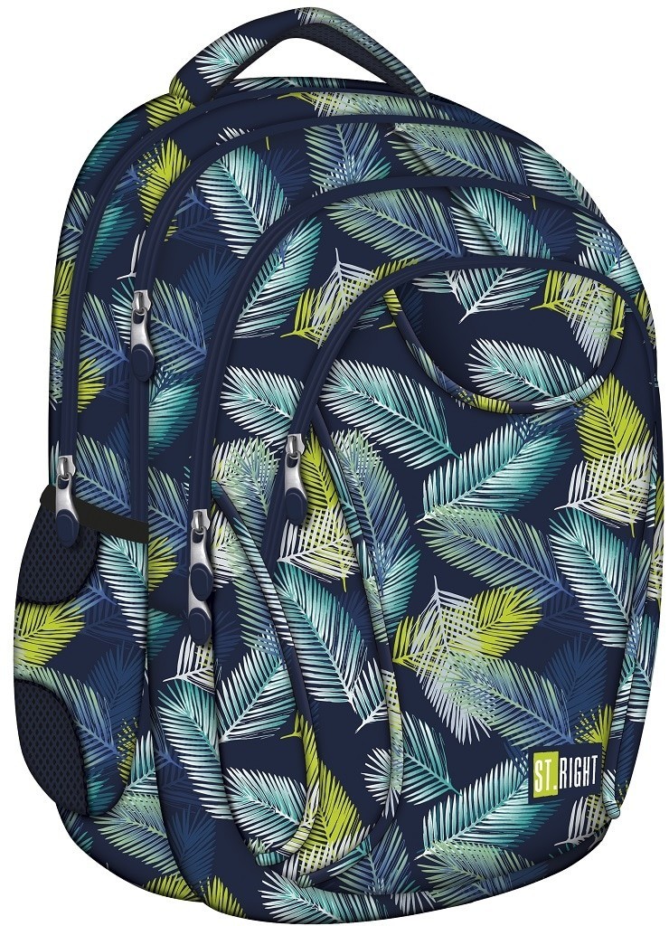 

Рюкзак школьный ST.RIGHT BP2 Tropical Leaves 860 г 43x32x21 см 24 литра 4-7 класс синий (5903235622830)