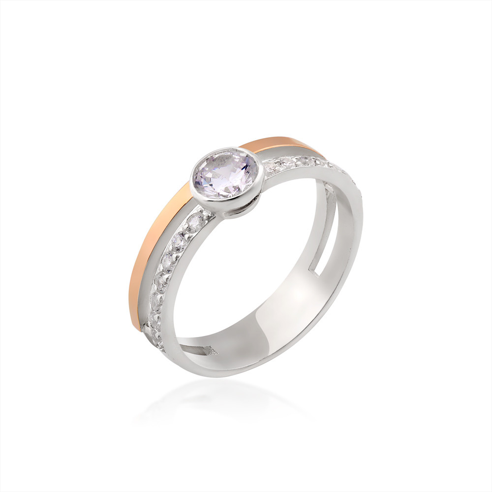 

Кольцо из серебра с фианитами Юрьев арт.495 к 18