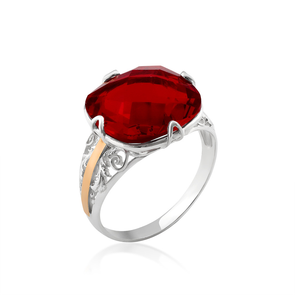 

Серебряное кольцо с крупным фианитом Юрьев арт.536 к 19