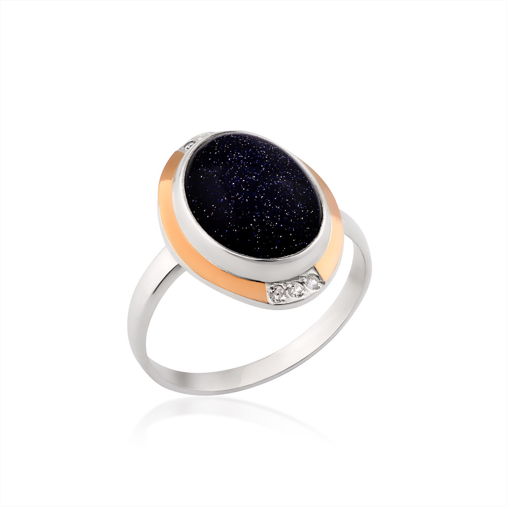 

Серебряное кольцо с авантюрином Юрьев арт.510 к 20.5