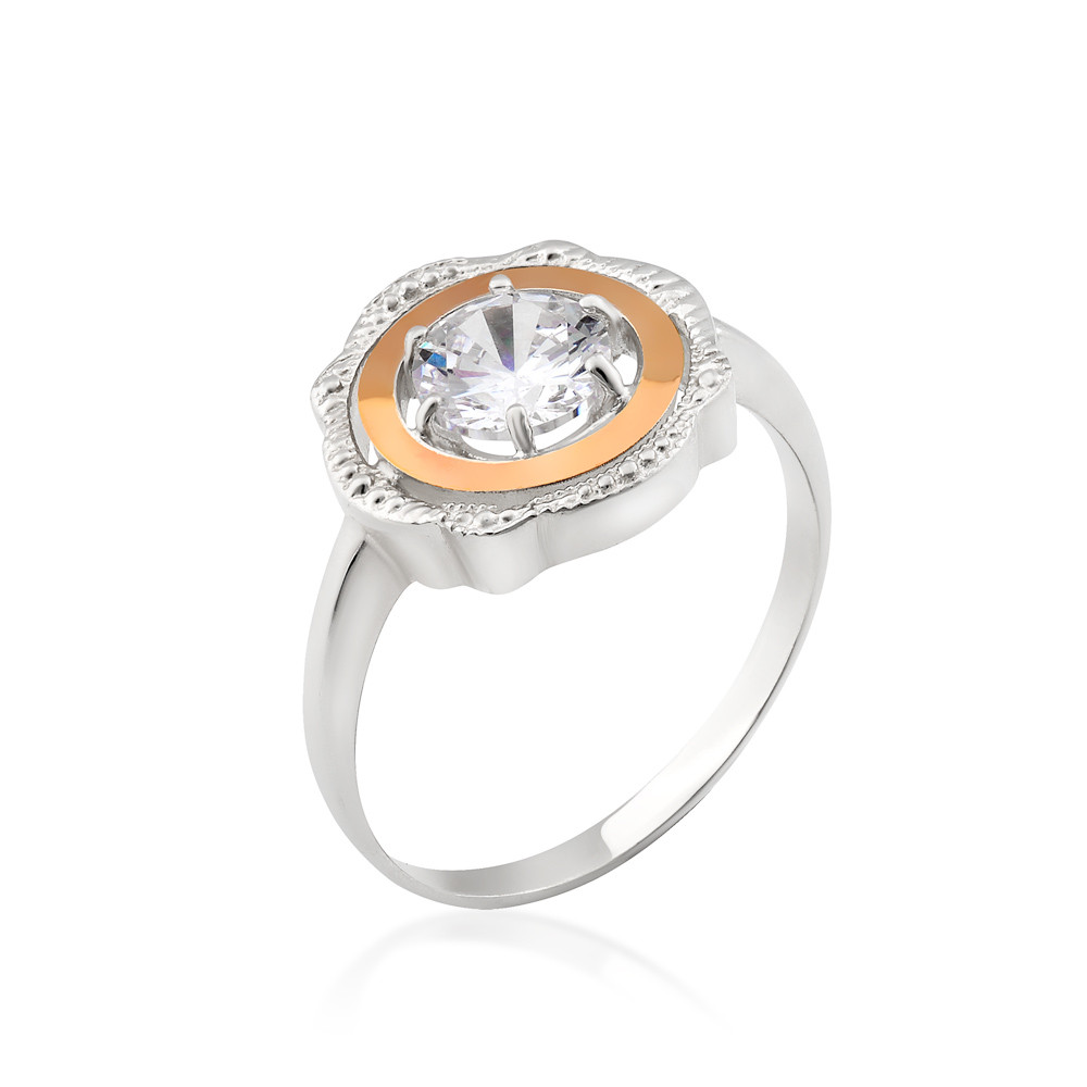 

Серебряное кольцо с фианитом Юрьев арт.544 к 18.5