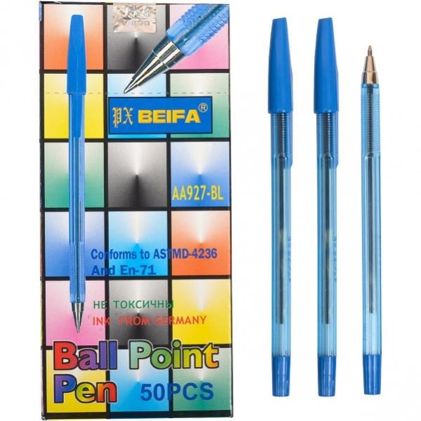 

Набор ручек шариковых BEIFA cиняя 50 шт. 927-AA-blu