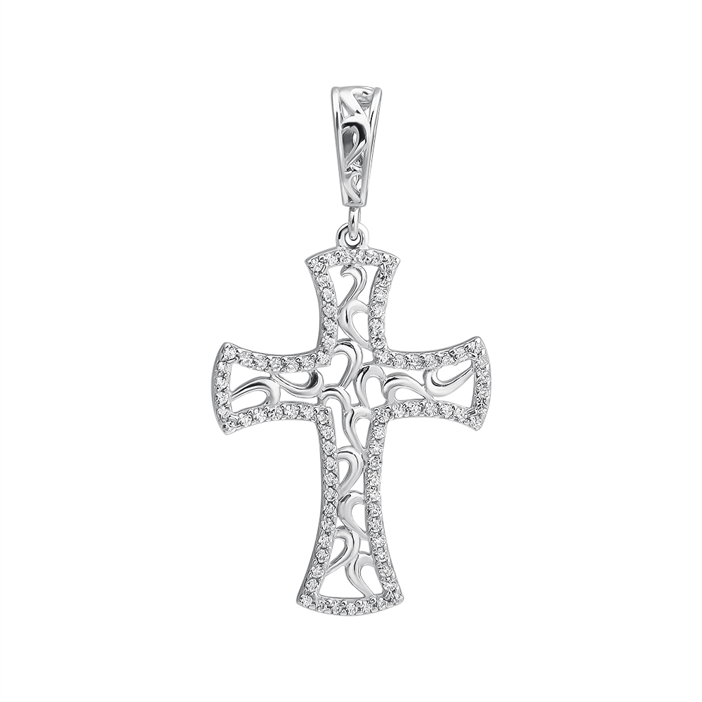

Серебряный декоративный крестик с фианитами 000126572