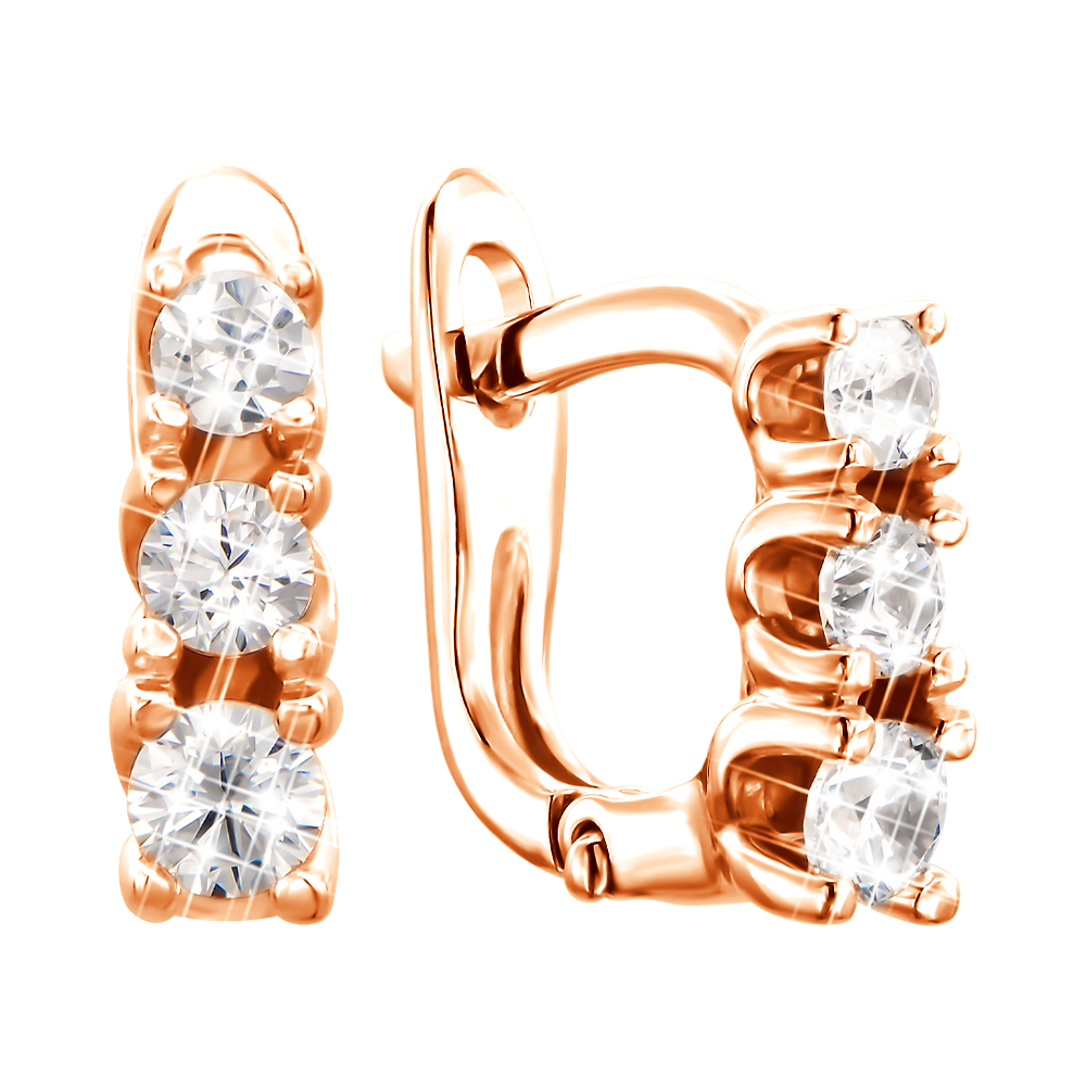 

Золотые серьги с фианитами 000049475