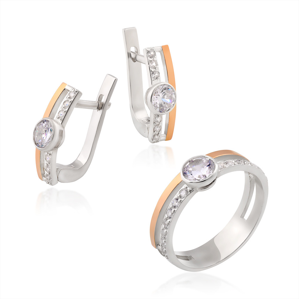 

Серебряный набор с фианитами Юрьев арт.495 20.5