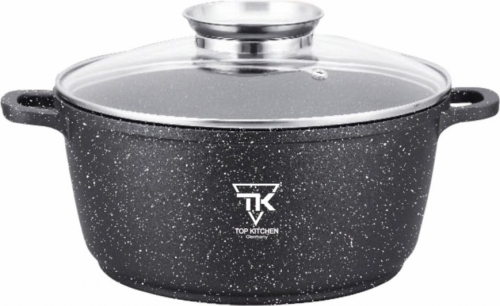 

Кастрюля Top Kithen с антипригарным покрытием 28 см Tk00053 серая