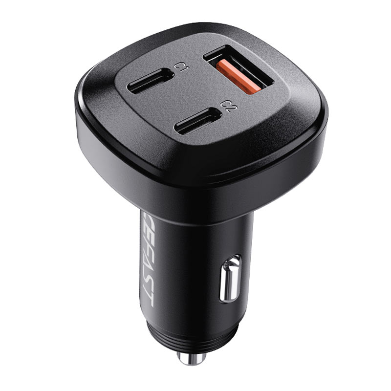 

Автомобільний зарядний пристрій ACEFAST B3 66W(USB-C+USB-C+USB-A) three-port metal car charger Black