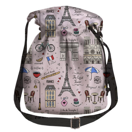 

Женская сумка мешок Torba Достопримечательности Парижа на розовом фоне Presentville 30х30 см 000170996