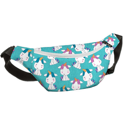 

Сумка бананка BUMBAG Единорожки на бирюзовом фоне Presentville 27х16 см 000174123