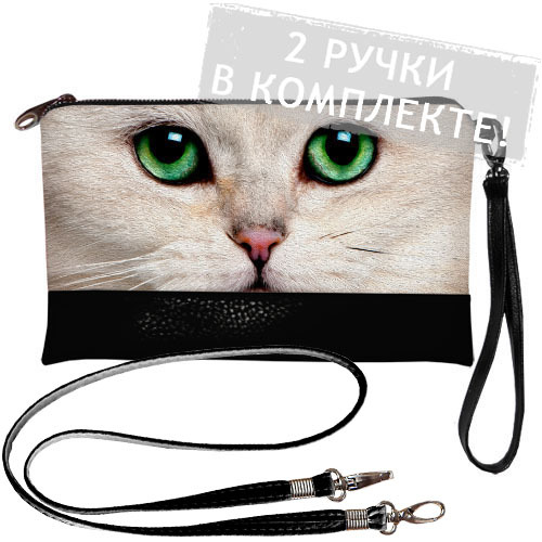 

Клатч через плечо Зеленые глаза кота Presentville 25х15 см 000174923