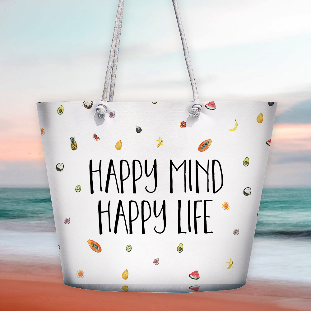 

Пляжная сумка Malibu Happy mind happy life Presentville 50х36х15 см 000171068