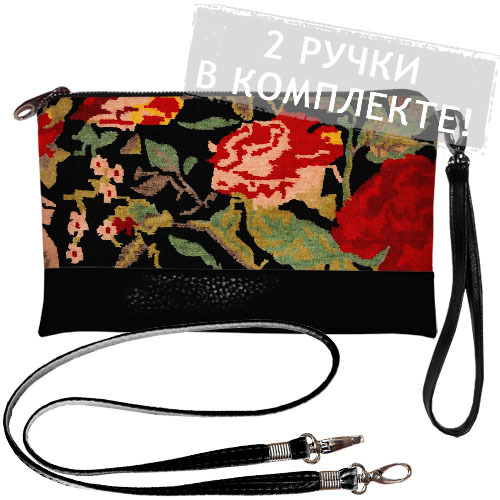 

Клатч через плечо Цветочная вышивка Presentville 25х15 см 000175021