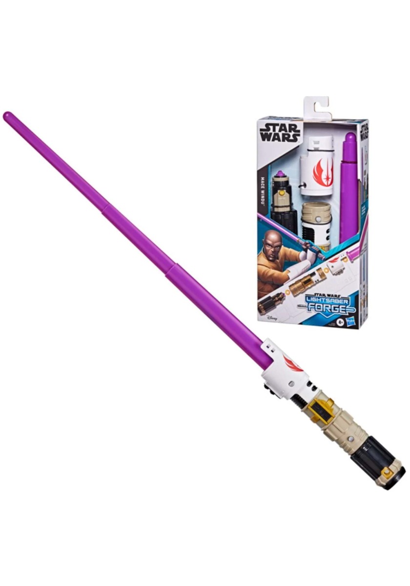 

Hasbro Star Wars Lightsaber Forge Mace Windu Выдвижной фиолетовый световой меч Мэйс Винду F1164