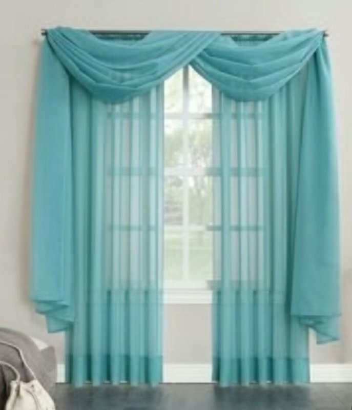 

Тюль с ламбрекеном Jolie maison Шифон 2х300х280см Бирюзовый