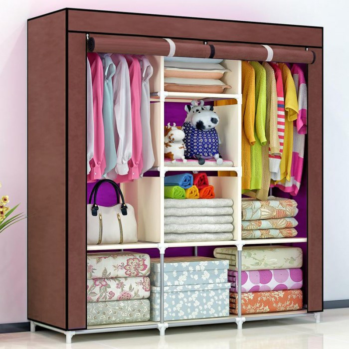 

Складной тканевый шкаф HCX Storage Wardrobe 88130 (на 3 секции), Коричневый
