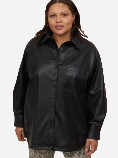 

Куртка-рубашка из искусственная кожи H&M 0831441-1  Черная (СА2000001855362, Куртка-рубашка из искусственная кожи H&M 0831441-1 2XL Черная (СА2000001855362)