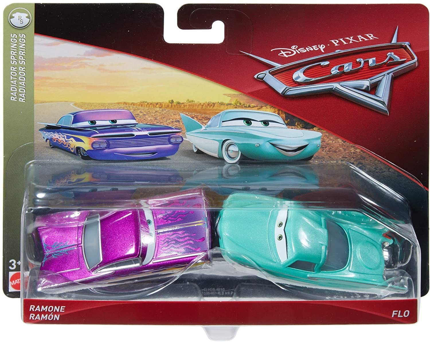 Disney and Pixar Cars Toys, Radiator Springs 3-Pack with Lightning McQueen, Mater and Sheriff Die-Cast Toy Cars, HBW14