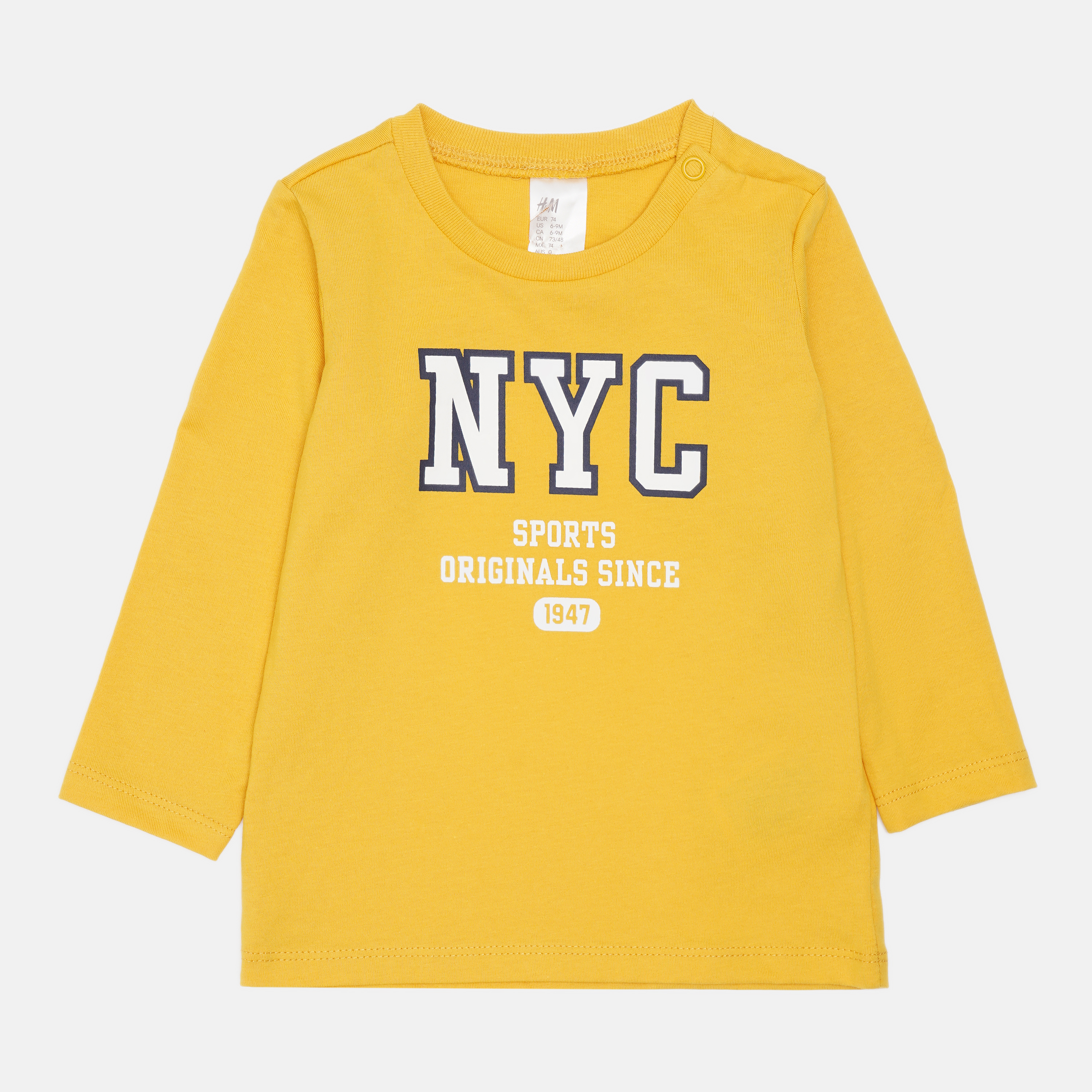 

Футболка с длинным рукавом H&M 912-743907 74 см Желтая