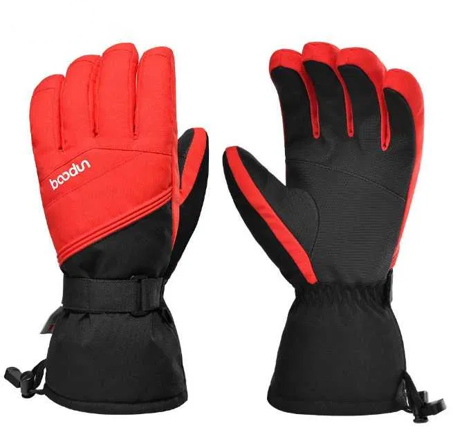 

Зимние лыжные перчатки boodun Черно-красный Размер L