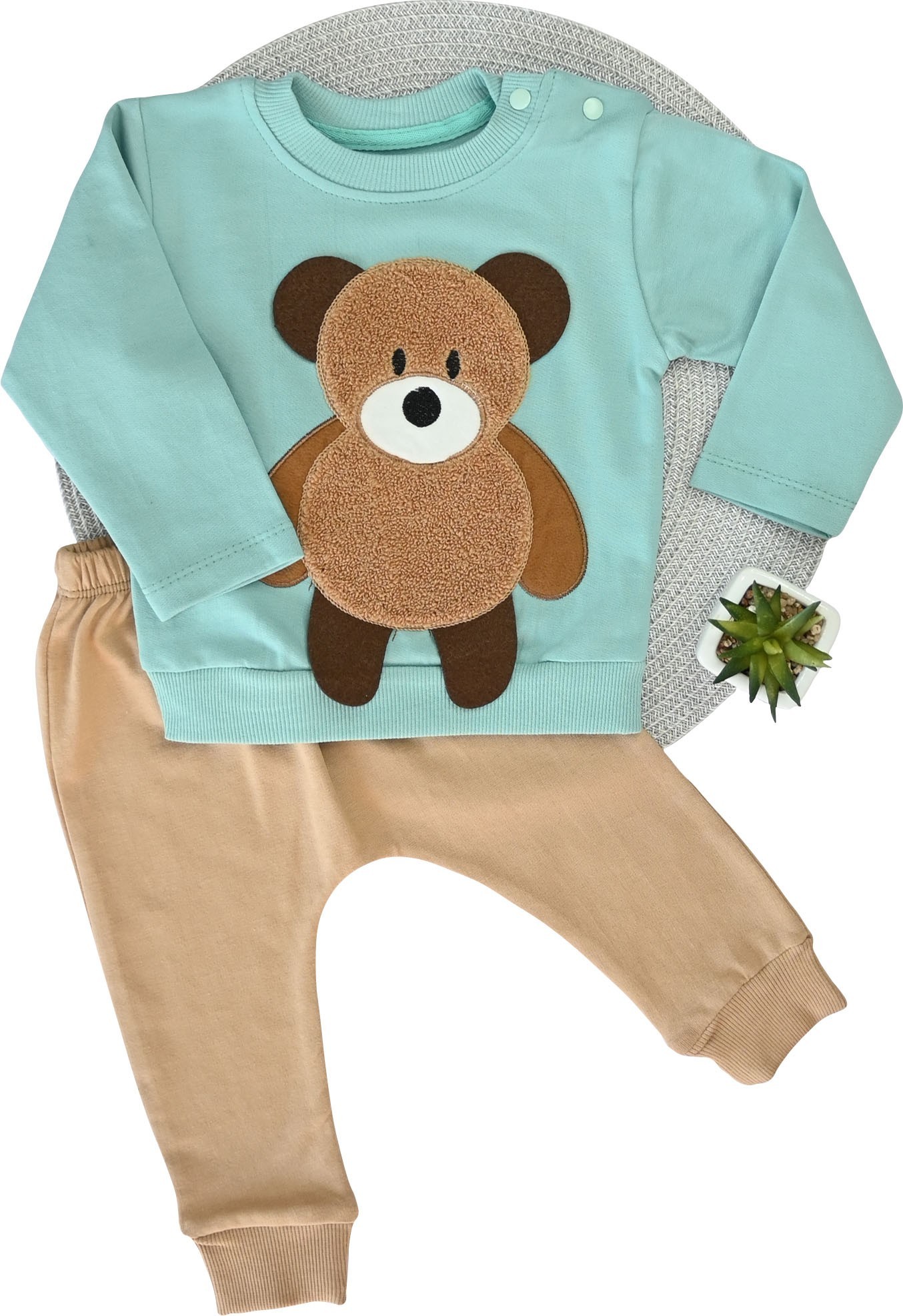 

Комплект (кофта + штанишки) Bobisko "Мишка" 86 см зеленый