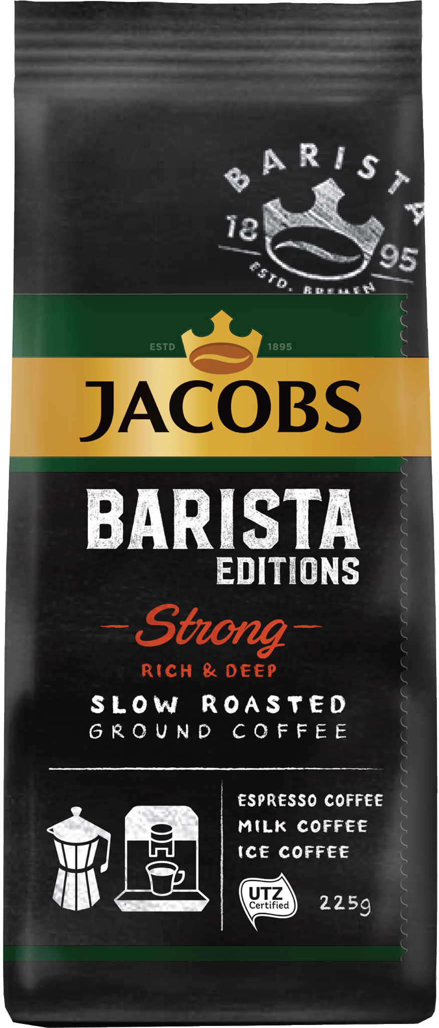 Купить Кофе молотый Jacobs Barista Editions Strong 225 г (8714599103883) –  ROZETKA. Выгодная цена на Кофе молотый Jacobs Barista Editions Strong 225 г  (8714599103883) в Киеве, Украине