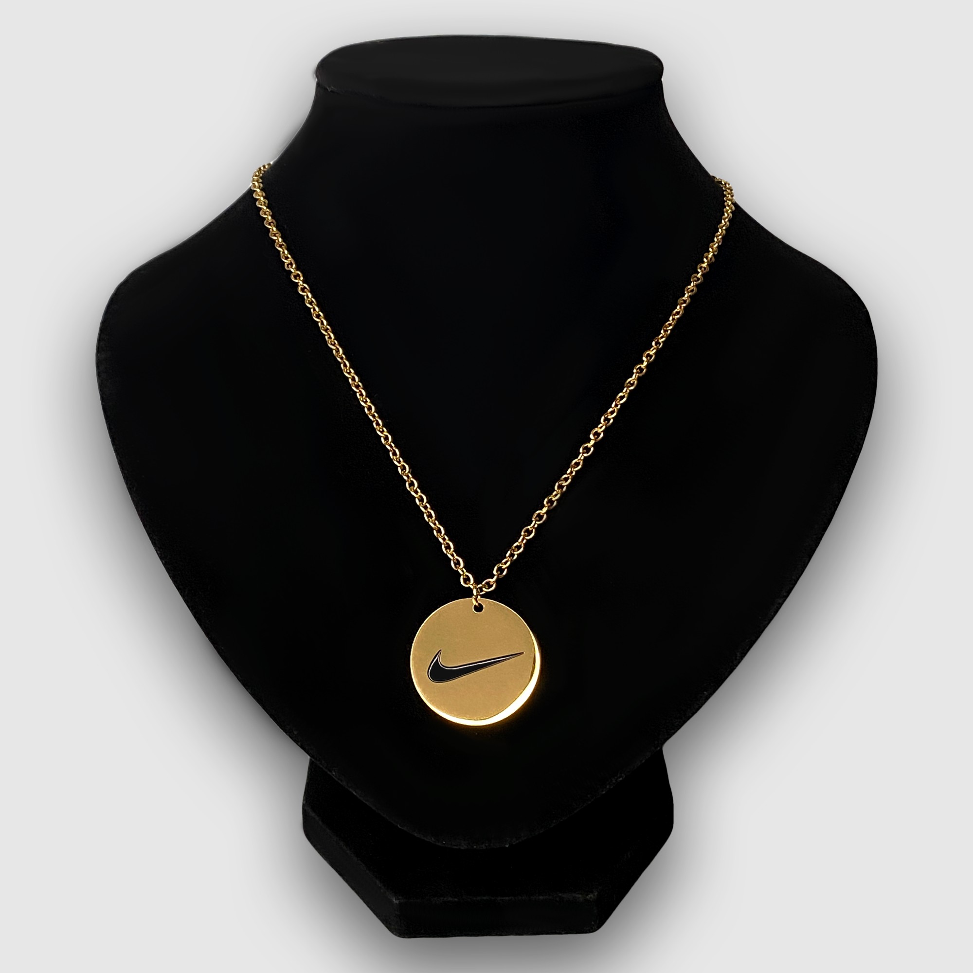 

Подвеска кулон на шею из нержавеющей стали Nike Swoosh Gold