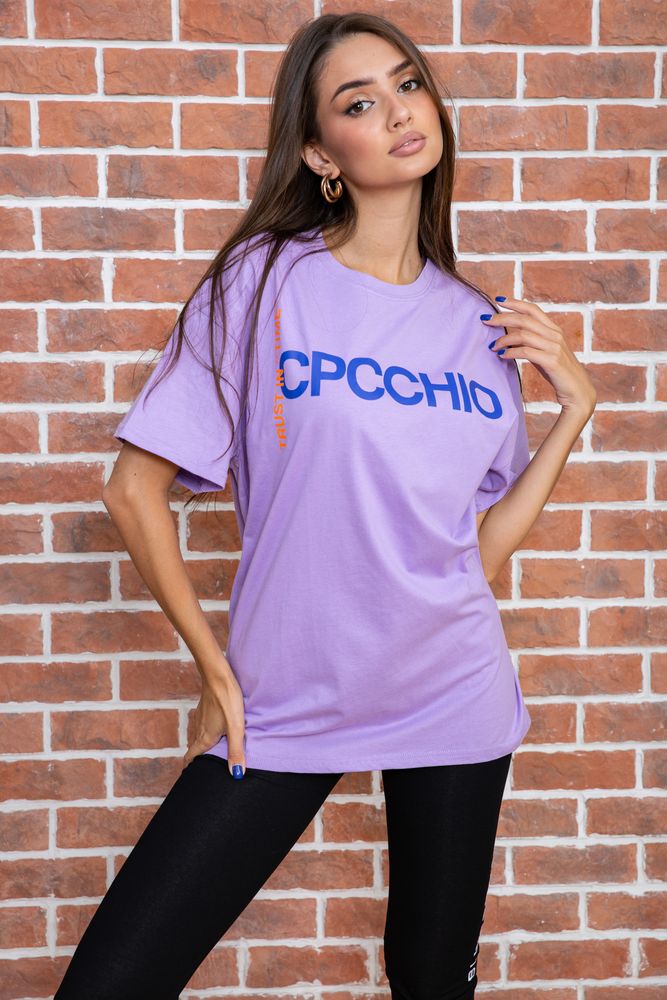 

Футболка женская цвет сиреневый размер Oversize FG_05580_04