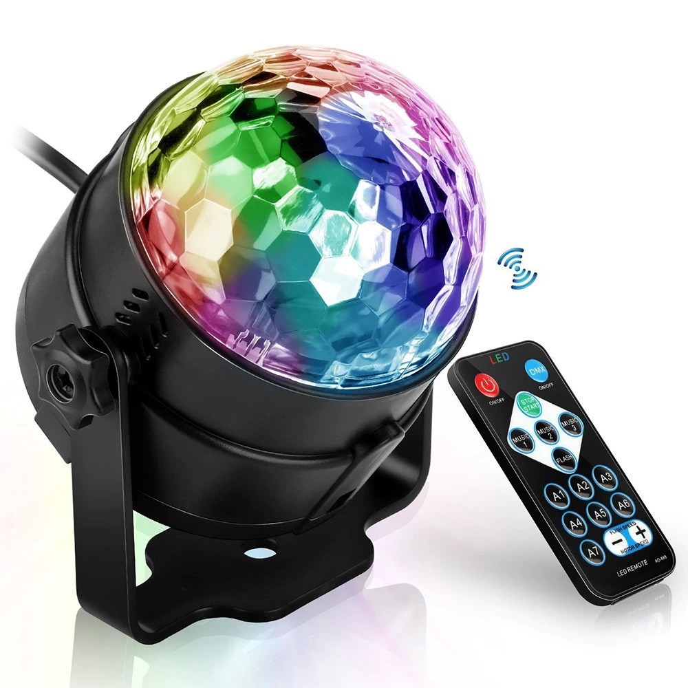 

Световой лазерный проектор RGB B31 NEW, светомузыка дискошар с пультом UKC K19182