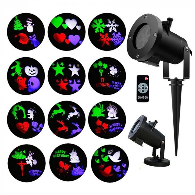 

Лазерный проектор с пультом Garden Projector Card 12 UKC 01041 слайдов ZP1