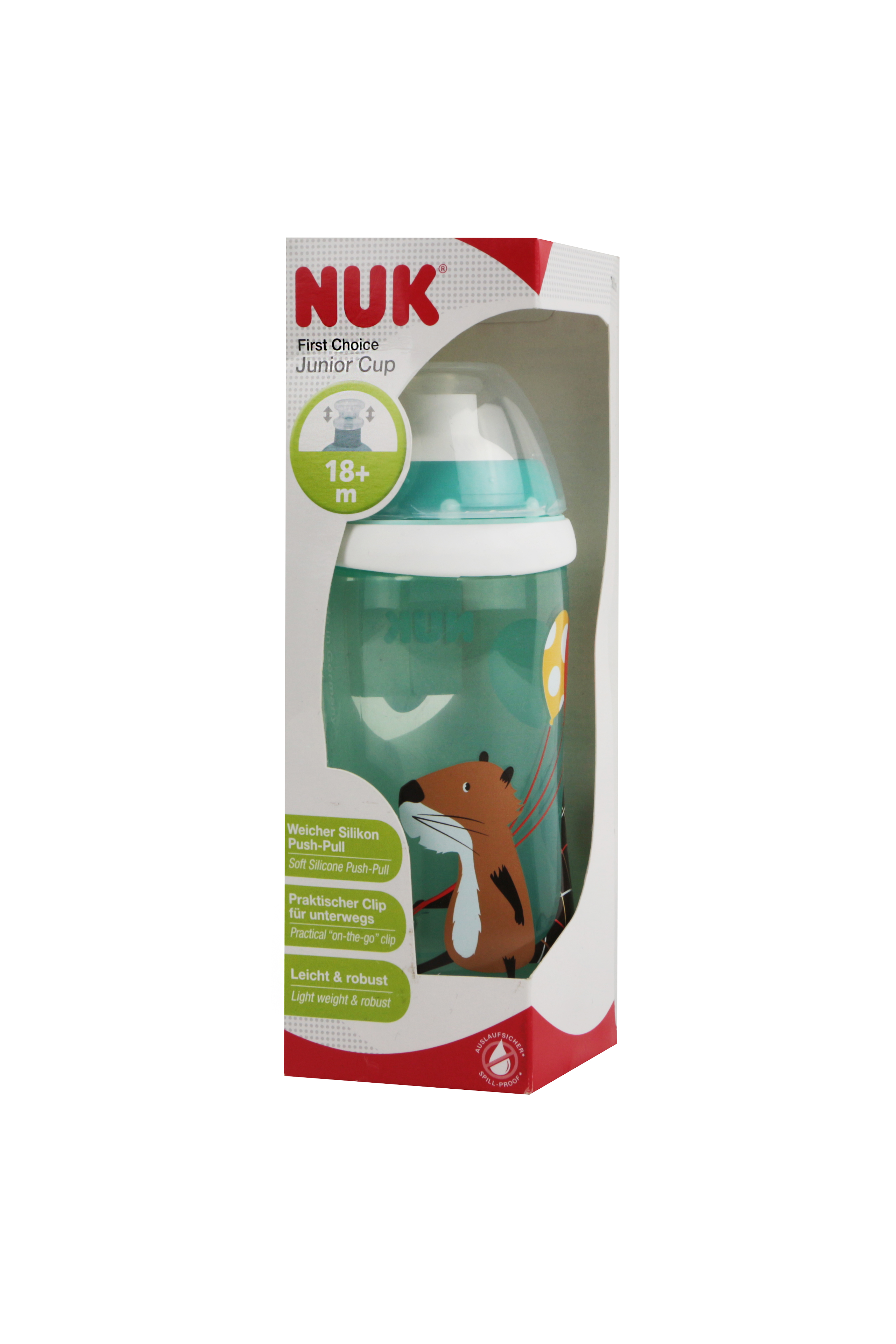 

Поильник- непроливайка NUK бирюзовый-белый LI-112031