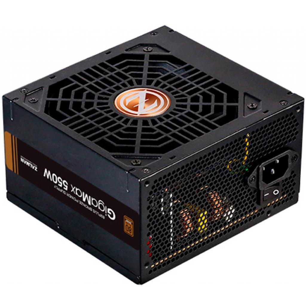 

Блок питания Zalman 550-GVII GigaMax (550W),80+Bronze,aPFC,120мм,24+(4+4),5xSATA,2xPCIe,+3,1xFDD (ZM550-GVII)