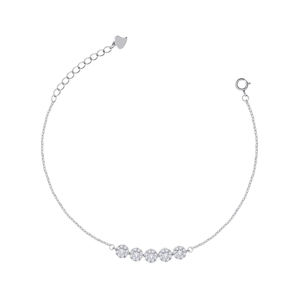 

Серебряный браслет с фианитами 000149048 18 размера