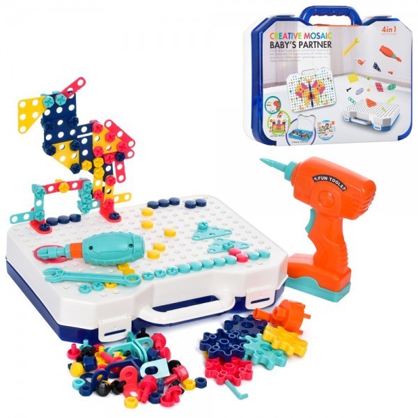 

Мозаїка ігрове поле валіза шуруповерт викрутка 237дет 30х24,5х6см N5019